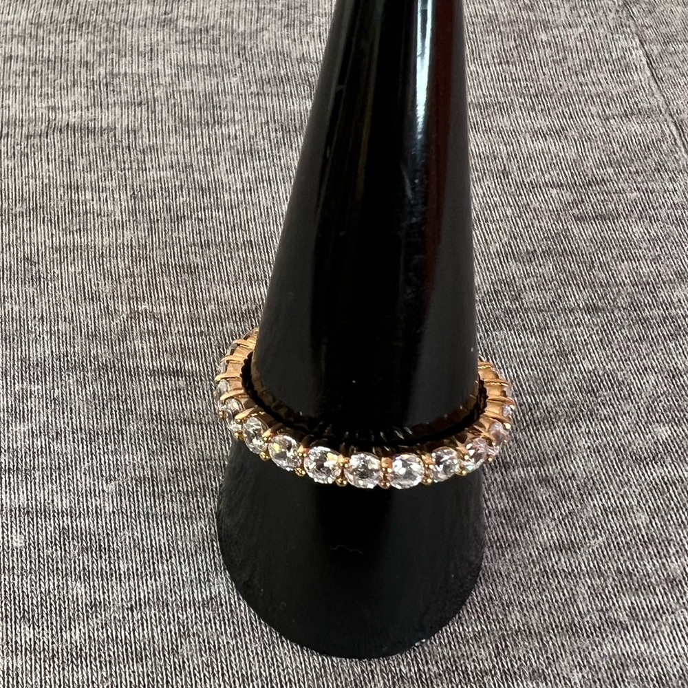 Epiphany Diamonique CZ eternity band. .925 rose gold clad. Size 11. - Picture 1 of 5